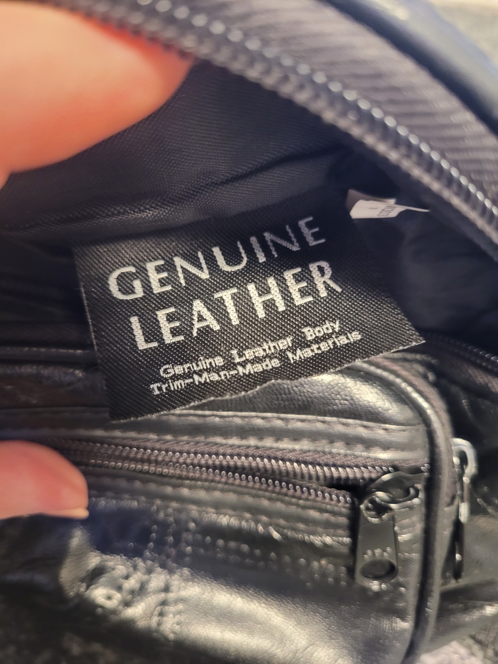 Genuine Leather Men's Black Travel Crossbody Bag